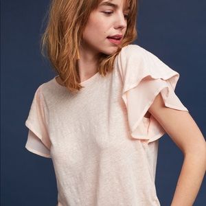 Anthropologie Flutter sleeve blouse